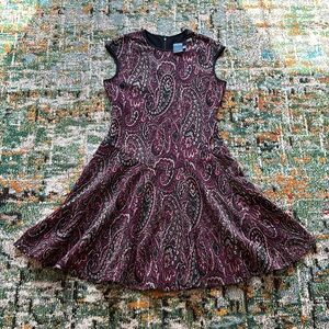 GABBY SKYE Metallic Jacquard Fit & Flare Dress, Size 4